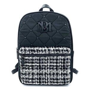 Badgley Mischka Wool Backpack Bag Black/white